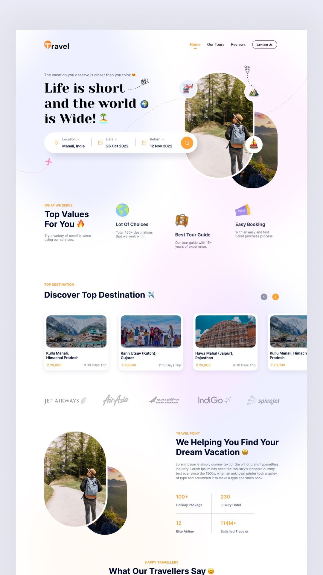 High converting marketing website layout