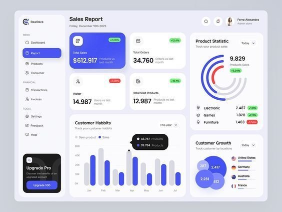 Custom web application interface design
